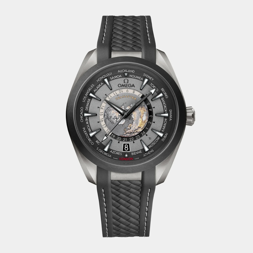 Aqua Terra Worldtimer 43mm — Titanium Matte