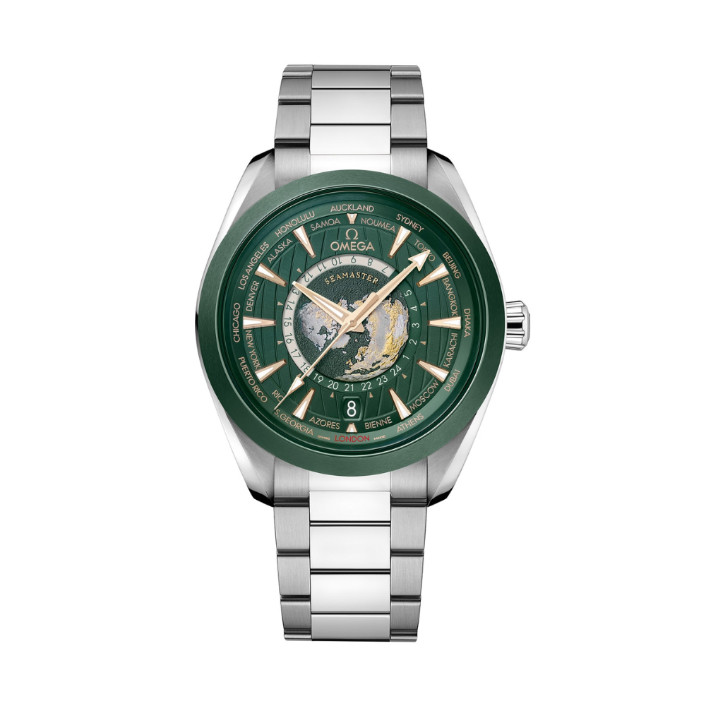 Aqua Terra Worldtimer 43mm - British Green