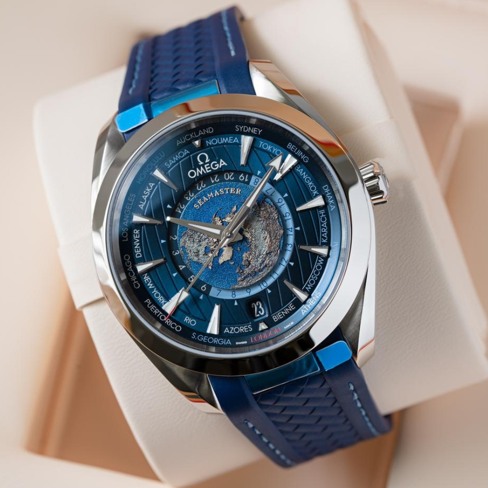 Aqua Terra Worldtimer 43mm - Classic Blue