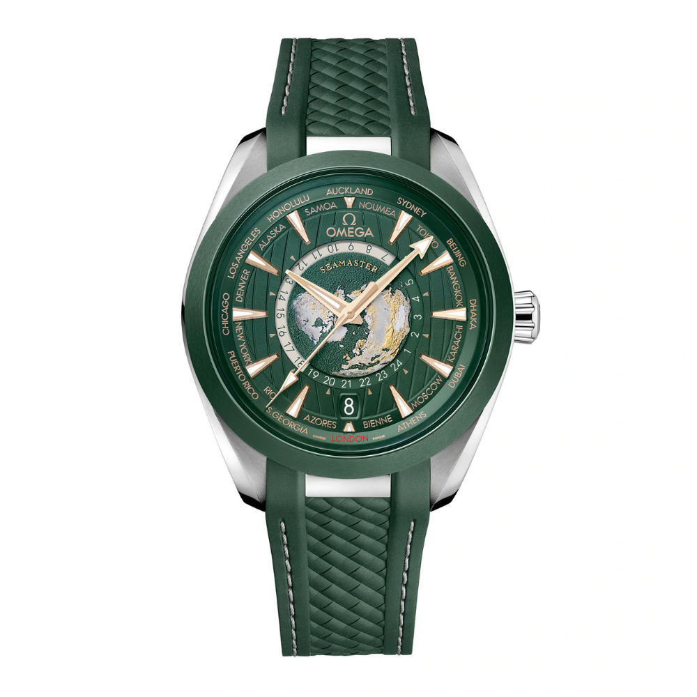 Aqua Terra Worldtimer 43mm - British Green